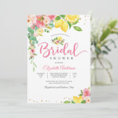 Faire-part de Fête de Mariage Floral au Citron (Debout devant)