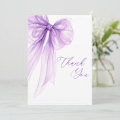 Faire-part de Fête de Mariage Moderne Ruban Violet (Debout devant)