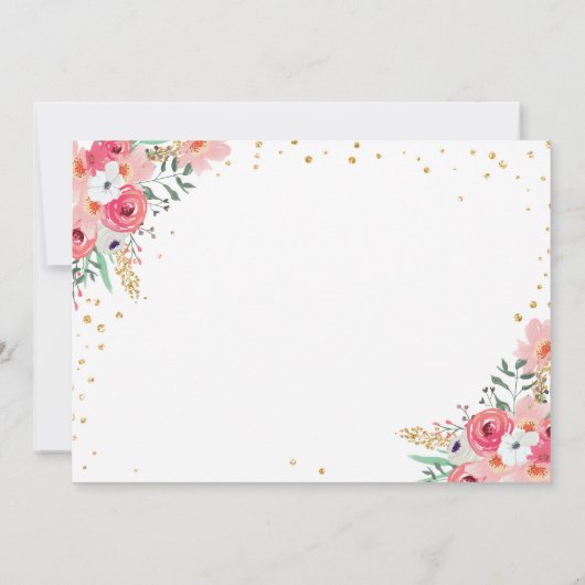 Faire-part de Fête de Mariage Rustique 50 Ans Flor (Dos)