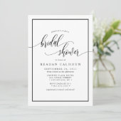 Faire-Part De Fête De Mariée En Calligraphie Noir  (Debout devant)