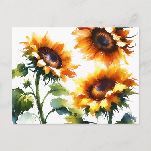 Faire-part de Fête de Mariée Tournesol (Dos)