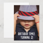 Faire-part de fête de photo d'enfant de 2 ans (Devant / Derrière)