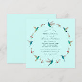 Faire-part de Fête des mariées de colibri (Devant / Derrière)
