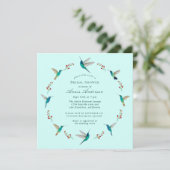 Faire-part de Fête des mariées de colibri (Debout devant)