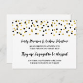 Faire-part de fiançailles à confettis dorés (Devant / Derrière)