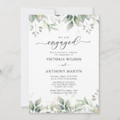 Faire-part de fiançailles à feuille d'eucalyptus (Devant)