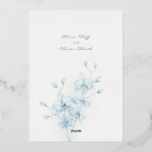 Faire-part de fiançailles à l'orchidée bleue douce (Verso)