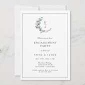 Faire-part de fiançailles à monogramme de couronne (Devant)