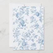 Faire-part de fiançailles à ruban bleu Toile De Jo (Dos)