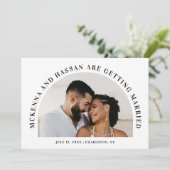 Faire-part de fiançailles Arch Top Save the Date (Debout devant)