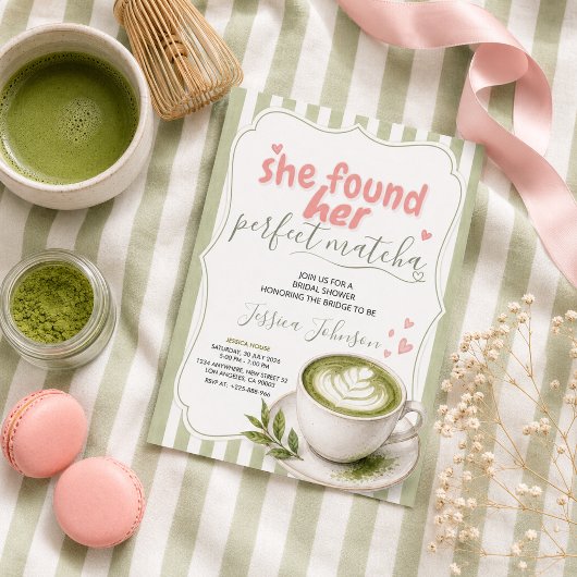 Faire-part de fiançailles au matcha Thé vert