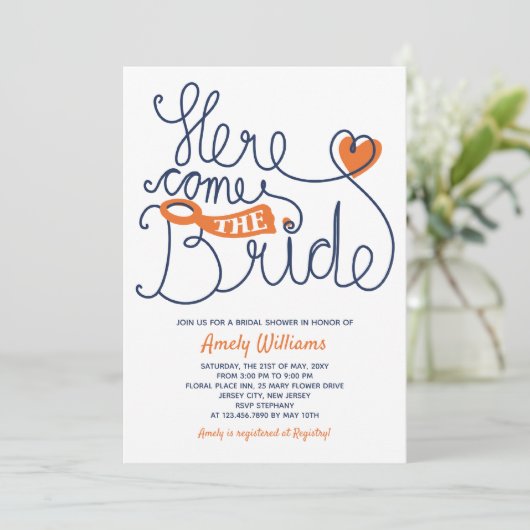 Faire-part de fiançailles avec lettrage amusant (Debout devant)