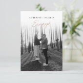 Faire-part de fiançailles avec photo à dégradé mod (Debout devant)