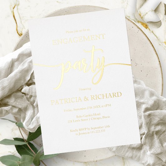 Faire-part de Fiançailles Calligraphie Simple Chic