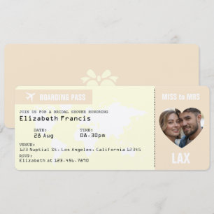 Faire-part de Fiançailles Carte d'Embarquement Cha