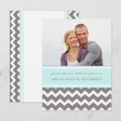 Faire-part de fiançailles Carte postale photo Bleu (Devant / Derrière)