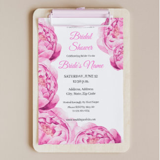 Faire-part de Fiançailles Catherine Pink Peony