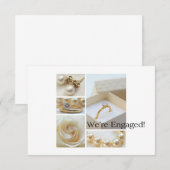 Faire-part de fiançailles collage blanc (Devant / Derrière)