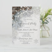 Faire-part de fiançailles Cônes de pin, flocons de (Debout devant)