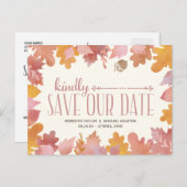 Faire-Part de Fiançailles Couleurs Automnales Rust (Devant / Derrière)