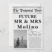 Faire-part de fiançailles dans un journal modèle d (Devant)