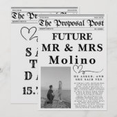 Faire-part de fiançailles dans un journal modèle d (Devant / Derrière)