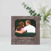 Faire-part de fiançailles de mariage avec accent d (Debout devant)