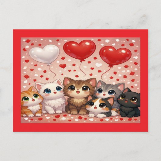 Faire-part de fiançailles de mariage avec des chat (Devant)