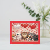 Faire-part de fiançailles de mariage avec des chat (Debout devant)