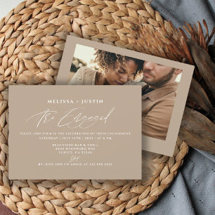 Faire-part de fiançailles de mariage avec photo et