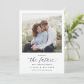 Faire-part de fiançailles de mariage photo élégant (Debout devant)