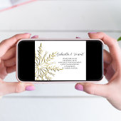 Faire-part de Fiançailles d'hiver Gold Snowflake