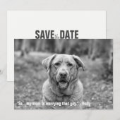 Faire-part de fiançailles drôle avec animal de com (Devant / Derrière)