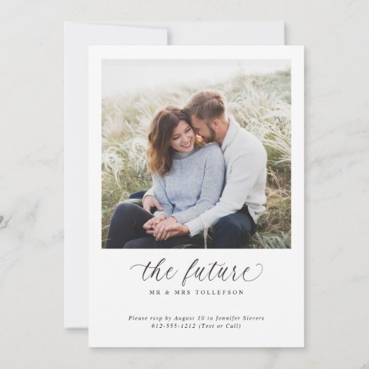 Faire-part de fiançailles élégant écriture moderne (Dos)