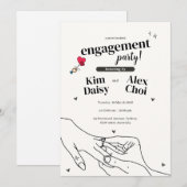 Faire-part de fiançailles élégant | Proposition mi (Devant / Derrière)