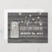 Faire-part de fiançailles en bois avec jarre de lu (Devant / Derrière)