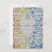 faire-part de fiançailles en dentelle arc-en-ciel (Devant)