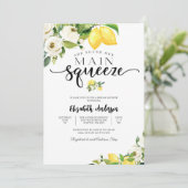 Faire-part de Fiançailles Floral Citron (Debout devant)