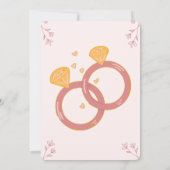 Faire-part de fiançailles floral rose éditable (Dos)