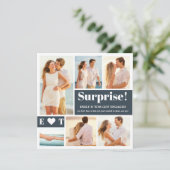 Faire-part de fiançailles gris foncé 6 photos (Debout devant)