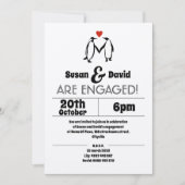 Faire-part de fiançailles Manchot Amour (Devant)