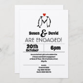 Faire-part de fiançailles Manchot Amour (Devant / Derrière)