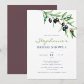 Faire-part de fiançailles Méditerranéen à l'olive (Devant / Derrière)