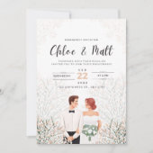 Faire-part de fiançailles minimaliste blanc (Devant)