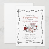 Faire-part de fiançailles moderne manuscrit Pizza  (Devant / Derrière)