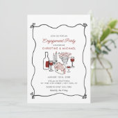 Faire-Part de Fiançailles Moderne Manuscrite Pizza (Debout devant)