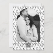 Faire-part de fiançailles noir et blanc Mr. & Mrs. (Dos)