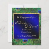 Faire-part de fiançailles Paon Bleu Royal (Dos)