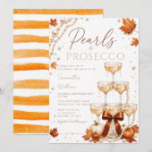 Faire-part de Fiançailles Perles & Prosecco d'Auto (Devant / Derrière)