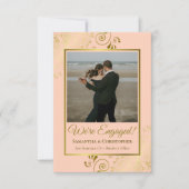 Faire-part de fiançailles photo aux élégantes bouc (Devant)